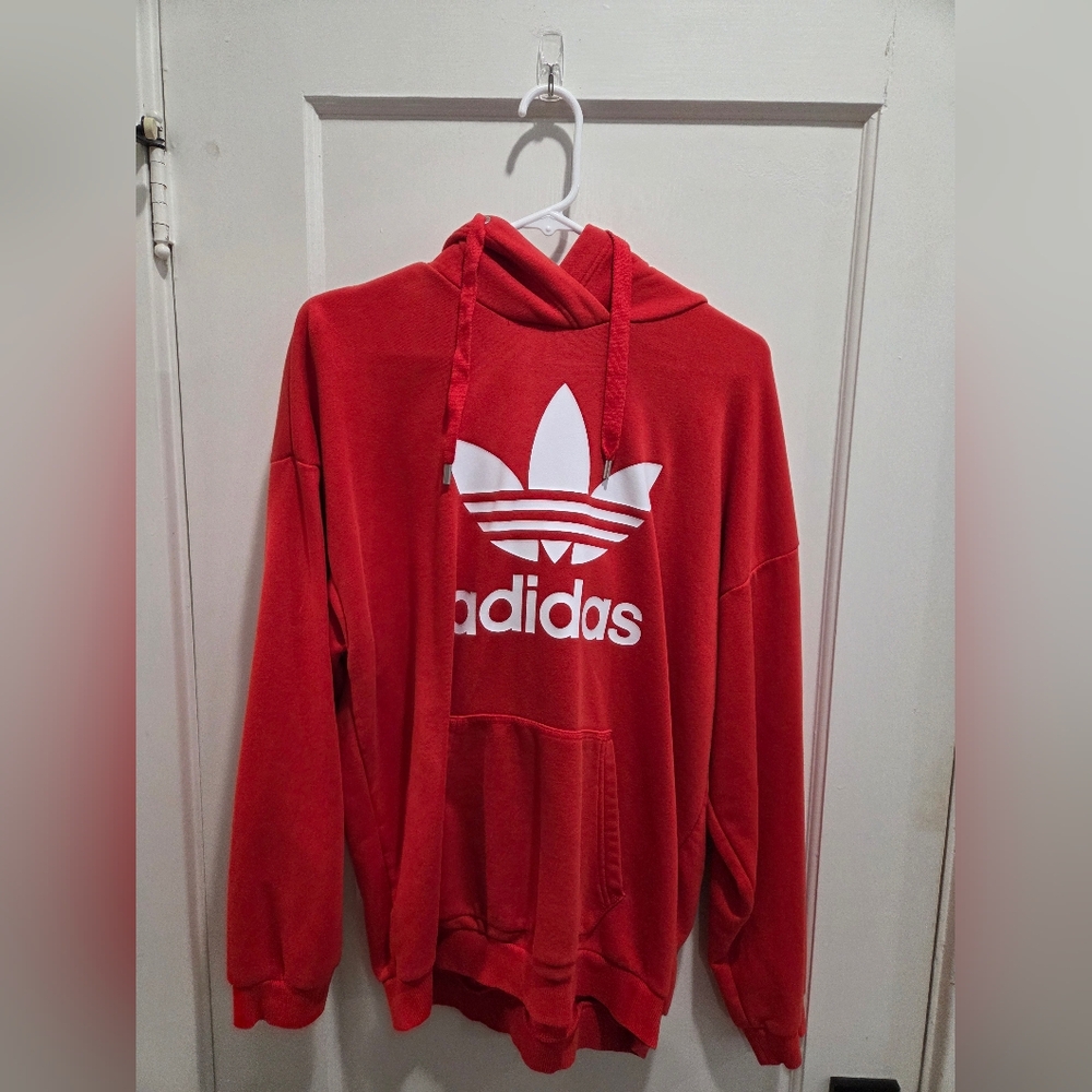 Adidas Scarlet Hoodie with White Logo